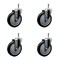 Service Caster 5'' Black Polyurethane Wheel Swivel 7/16'' Grip Ring Stem Caster Set, 4PK SCC-GR20S514-PPUB-BLK-716138-4 - alternate 1